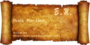 Budi Mariann névjegykártya