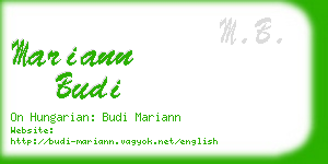 mariann budi business card